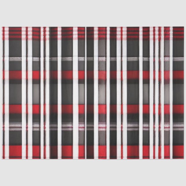 Moderne Abstrakte Karierte Schwarze Sammlung Seidenpapier (Vorderseite)