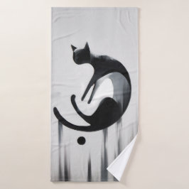 Moderne Abstrakte Katze - Minimalistische Design K Badehandtuch