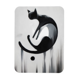 Moderne Abstrakte Katze - Minimalistische Design K Magnet