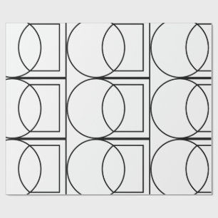 Moderne abstrakte Kreis-Quadrat-Kunst  Geschenkpapier