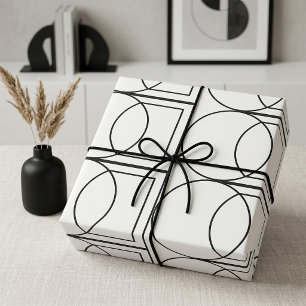 Moderne abstrakte Kreis-Quadrat-Kunst Geschenkpapier