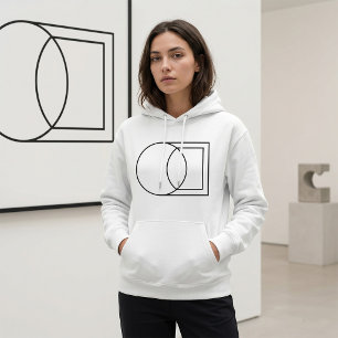 Moderne abstrakte Kreis-Quadrat-Kunst Hoodie