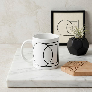 Moderne abstrakte Kreis-Quadrat-Kunst Kaffeetasse