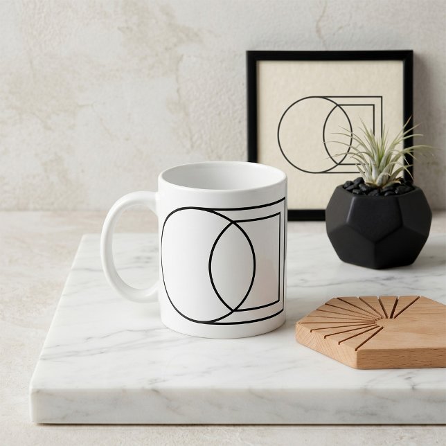 Moderne abstrakte Kreis-Quadrat-Kunst  Kaffeetasse (Von Creator hochgeladen)
