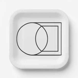Moderne abstrakte Kreis-Quadrat-Kunst Pappteller
