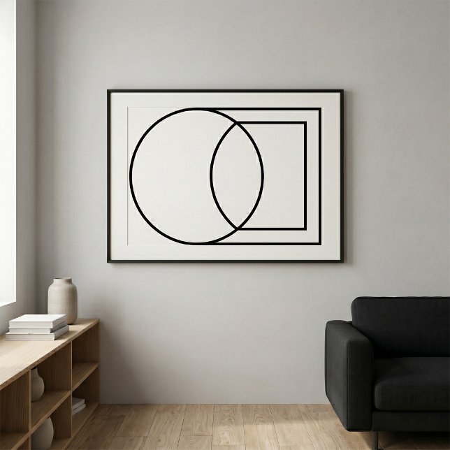 Moderne abstrakte Kreis-Quadrat-Kunst Poster (Von Creator hochgeladen)