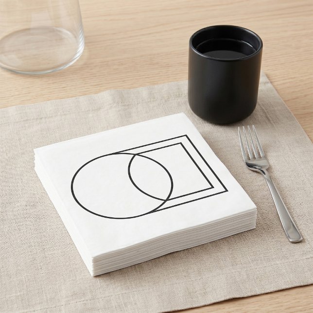 Moderne abstrakte Kreis-Quadrat-Kunst Serviette (Von Creator hochgeladen)