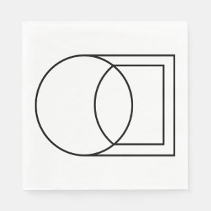 Moderne abstrakte Kreis-Quadrat-Kunst Serviette