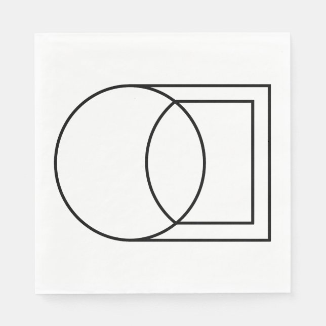 Moderne abstrakte Kreis-Quadrat-Kunst Serviette (Vorderseite)