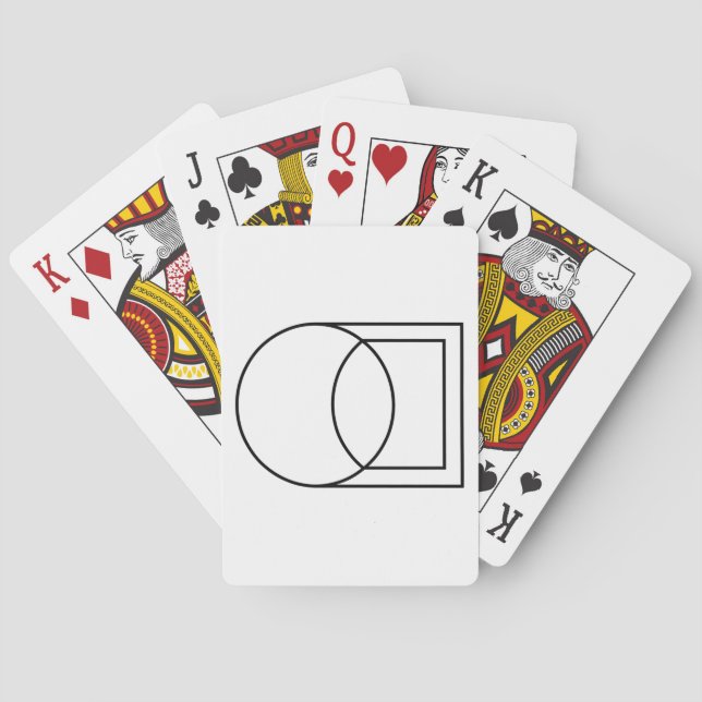 Moderne abstrakte Kreis-Quadrat-Kunst  Spielkarten (Rückseite)
