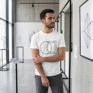 Moderne abstrakte Kreis-Quadrat-Kunst T-Shirt