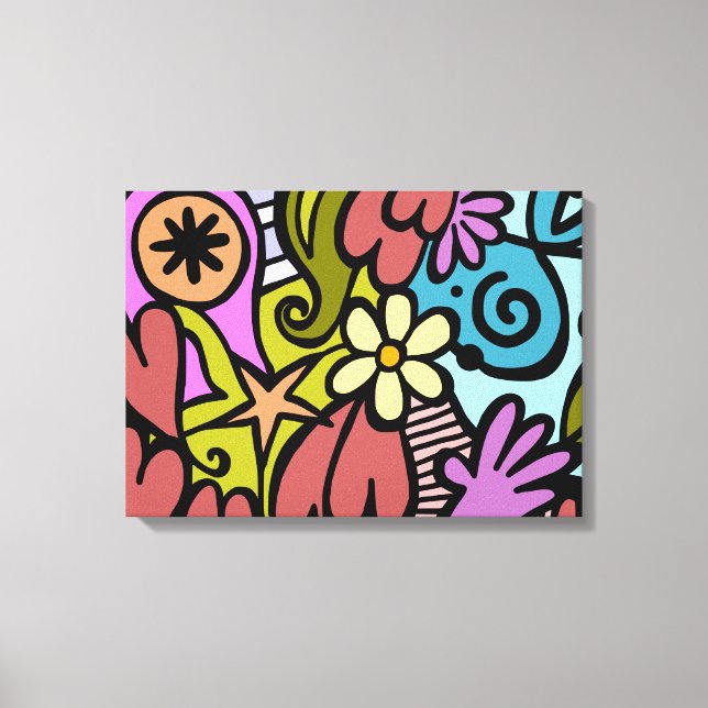 Moderne Abstrakte kubanische Kunst Leinwanddruck (Vorderseite)