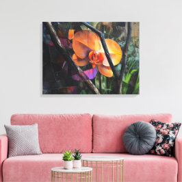 Moderne abstrakte kubistische Orchidee auf gespann Leinwanddruck