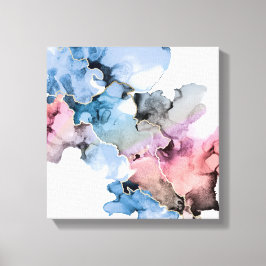 Moderne Abstrakte Kunst Alkohol Tinten blau rosa G Leinwanddruck