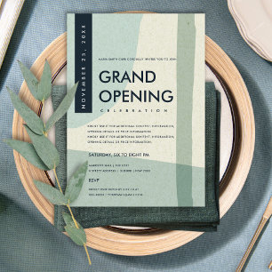 MODERNE ABSTRAKTE KUNST AQUA BLAU GRAND ÖFFNUNG EINLADUNG