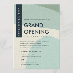 MODERNE ABSTRAKTE KUNST AQUA BLAU GRAND ÖFFNUNG EINLADUNG