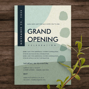 MODERNE ABSTRAKTE KUNST AQUA-BLAU GRAND OPENING VE EINLADUNG