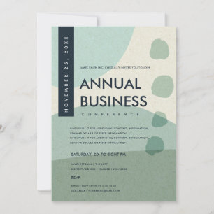 MODERNE ABSTRAKTE KUNST AQUA BLAUES KONFERENZEVENT EINLADUNG