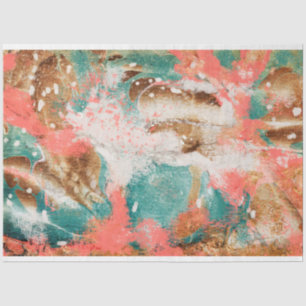 Moderne Abstrakte Kunst Aquamarin Pink Gold Decout Seidenpapier