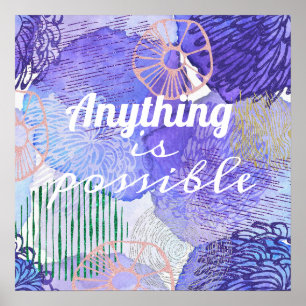 Moderne abstrakte Kunst blau und lila Poster