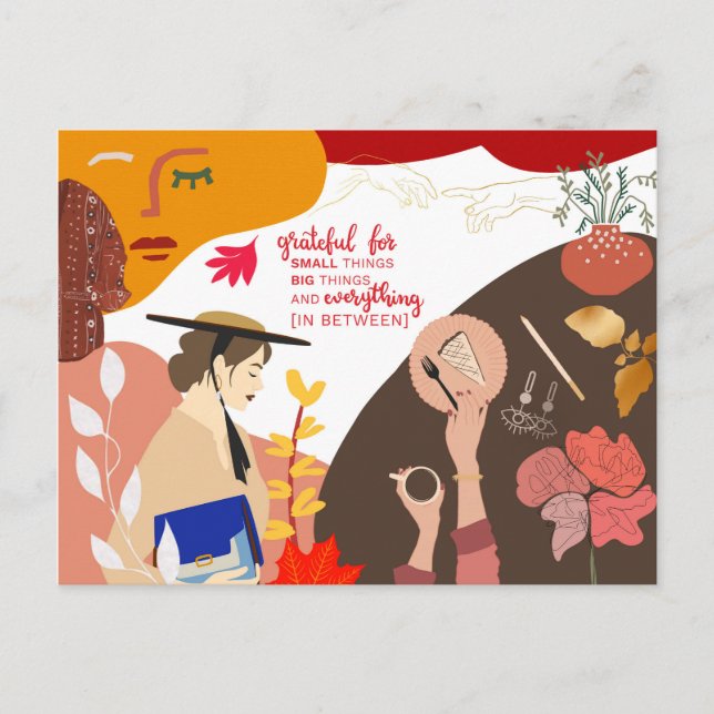 Moderne Abstrakte Kunst Danksagung Erntedank Postkarte (Vorderseite)