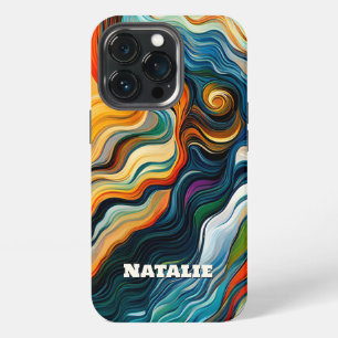 Moderne abstrakte Kunst farbenfrohes Monogramm iPhone 13 Pro Hülle