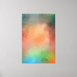 Moderne Abstrakte Kunst Gelb Blau Grün farbig Leinwanddruck