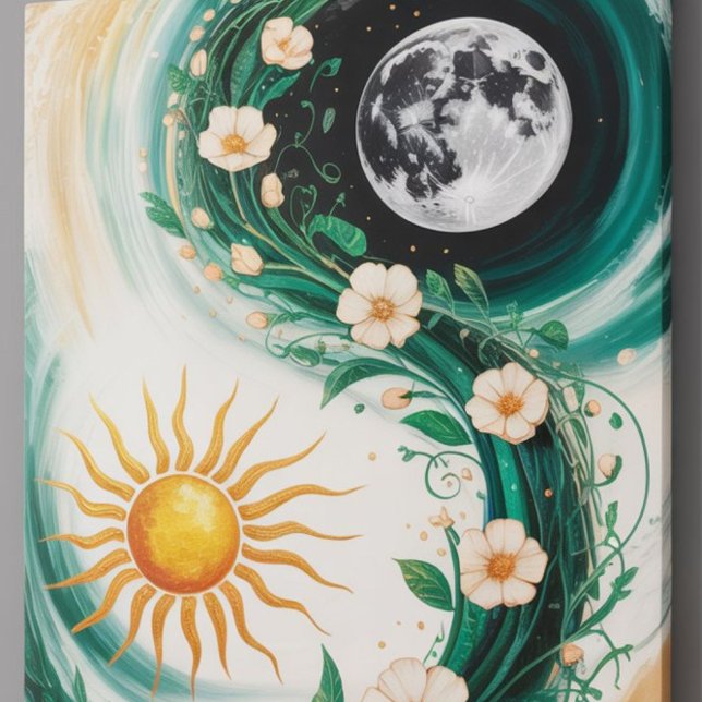 Moderne Abstrakte Kunst: Gentle Pastels & Japandi  Poster (Experience the captivating harmony of day and night with this abstract canvas wall art. )