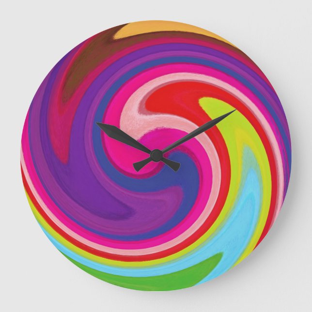 Moderne Abstrakte Kunst Große Wanduhr (Vorderseite)