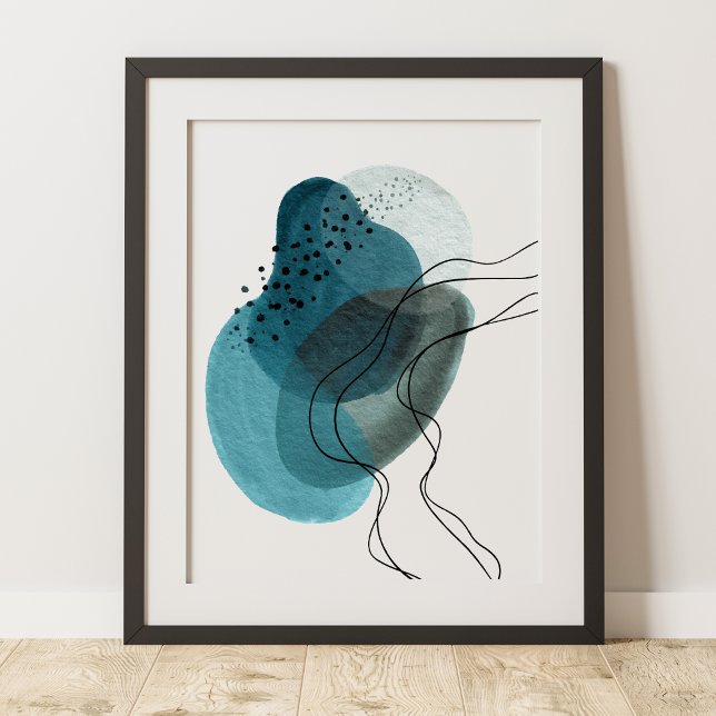 Moderne Abstrakte Kunst Grün Schwarz Poster (Von Creator hochgeladen)