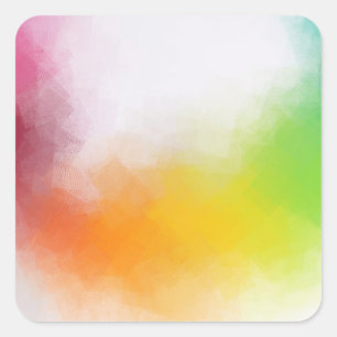 Moderne abstrakte Kunst Leere Vorlage Pink Rot Gel Quadratischer Aufkleber