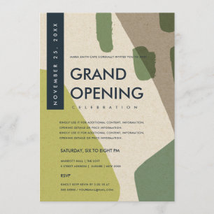 MODERNE ABSTRAKTE KUNST LIME GREEN GRAND ÖFFNUNG V EINLADUNG