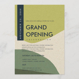 MODERNE ABSTRAKTE KUNST LIME GREEN GRAND ÖFFNUNG V EINLADUNG