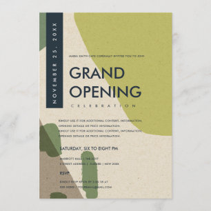 MODERNE ABSTRAKTE KUNST LIME GREEN GRAND ÖFFNUNG V EINLADUNG