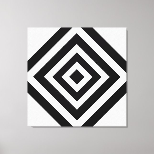 Moderne Abstrakte Kunst mit Diamond Geometrie Leinwanddruck (Vorderseite)