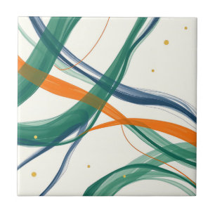 Moderne Abstrakte Kunst mit frischen Linien und Go Fliese