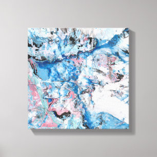 Moderne Abstrakte Kunst Pink Blue White Trendy Leinwanddruck