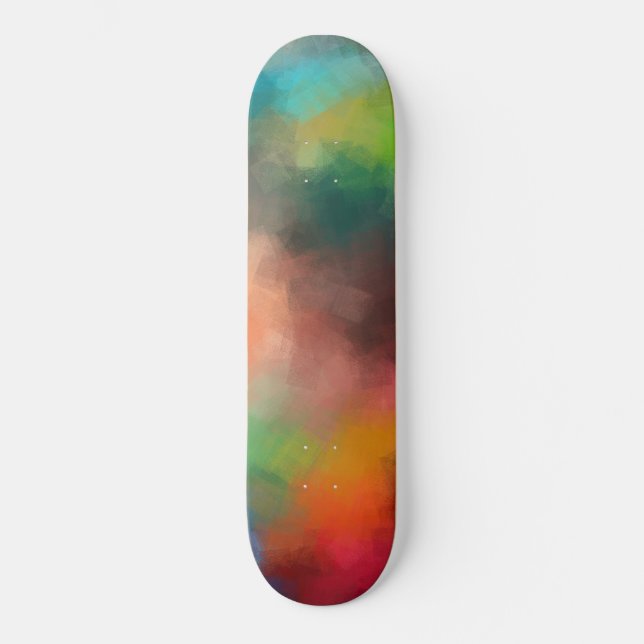 Moderne Abstrakte Kunst Rosa Blau Grün Skateboard (Vorderseite)