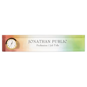 Moderne Abstrakte Kunst Rot Gelb Grün Namensplakette