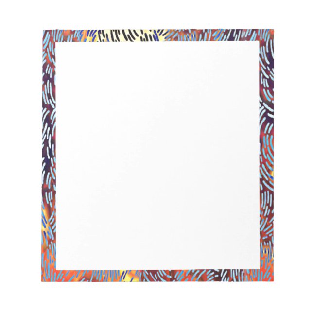 Moderne Abstrakte Kunst Rotes Gelbes Schwarz Notizblock (Vorderseite)