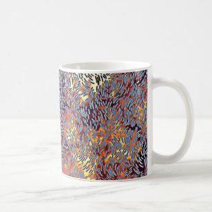 Moderne Abstrakte Kunst Rotes Gelbes Schwarz Tasse