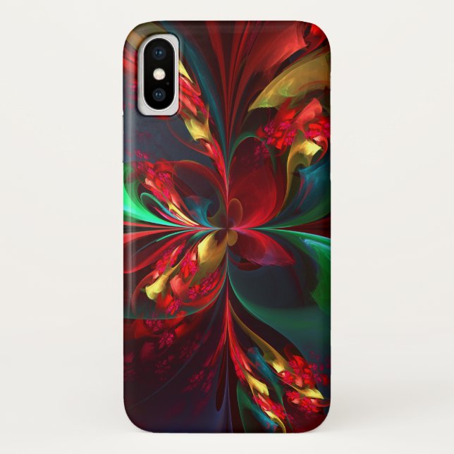 Moderne Abstrakte Kunst Rotes Grün Muster #11 Case-Mate iPhone Hülle (Rückseite)