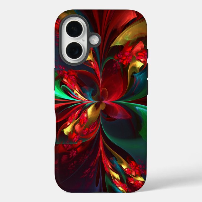 Moderne Abstrakte Kunst Rotes Grün Muster #11 Case-Mate iPhone Hülle (Rückseite)
