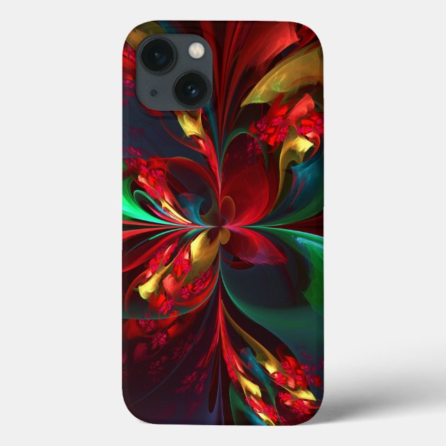 Moderne Abstrakte Kunst Rotes Grün Muster #11 Case-Mate iPhone Hülle (Rückseite)