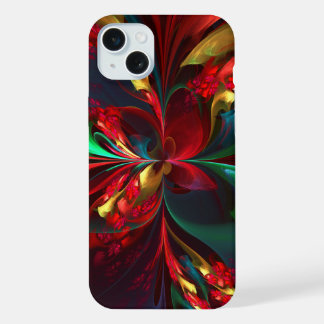 Moderne Abstrakte Kunst Rotes Grün Muster #11 iPhone 15 Plus Hülle