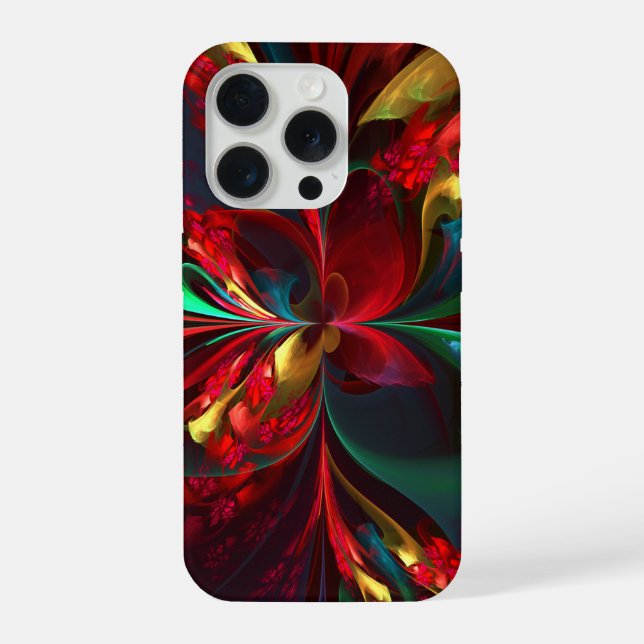 Moderne Abstrakte Kunst Rotes Grün Muster #11 iPhone Hülle (Rückseite)