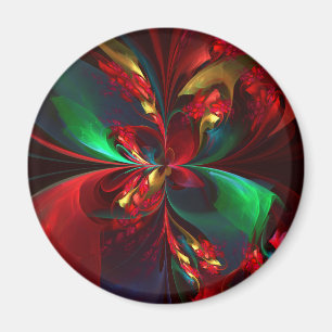 Moderne Abstrakte Kunst Rotes Grün Muster #11 Magnet