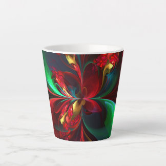 Moderne Abstrakte Kunst Rotes Grün Muster #11 Milchtasse