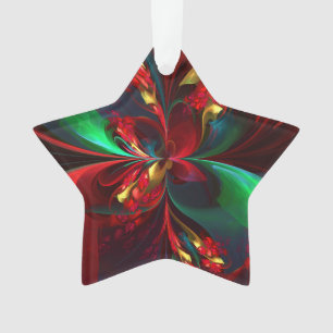 Moderne Abstrakte Kunst Rotes Grün Muster #11 Ornament