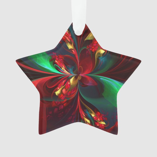 Moderne Abstrakte Kunst Rotes Grün Muster #11 Ornament (Vorderseite)